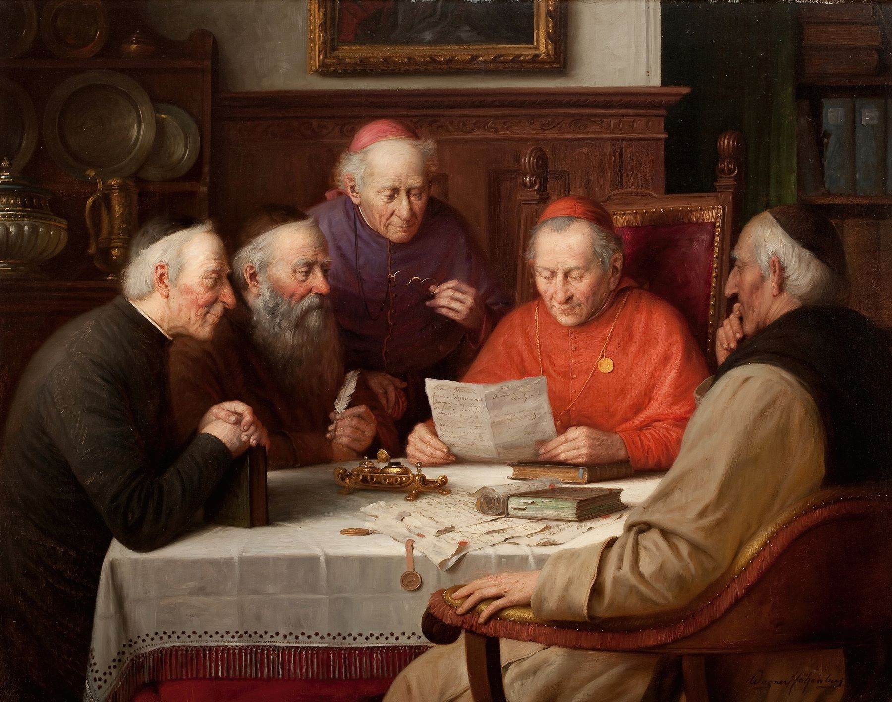 Een ontmoeting van de kardinalen (Josef Wagner-Höhenberg)